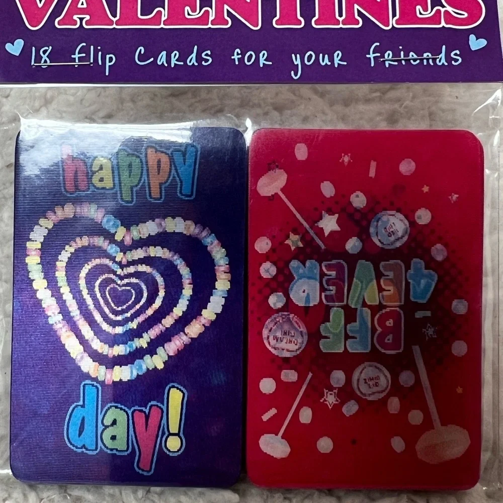 iScream Valentines Day Lenticular Flip Cards to Share Peeps, Dum Dums, Smarties